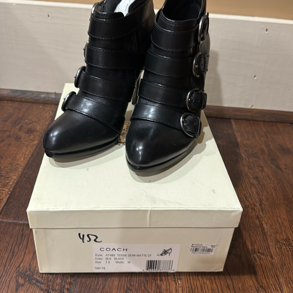 Coach black heel boots